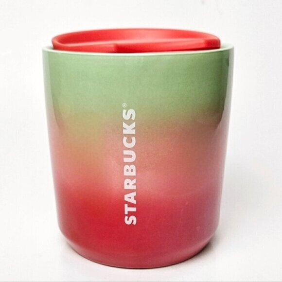Starbucks 8oz Holiday 2020 Pearl Red Green Ombre Travel Mug Limited Edition - Picture 2 of 7